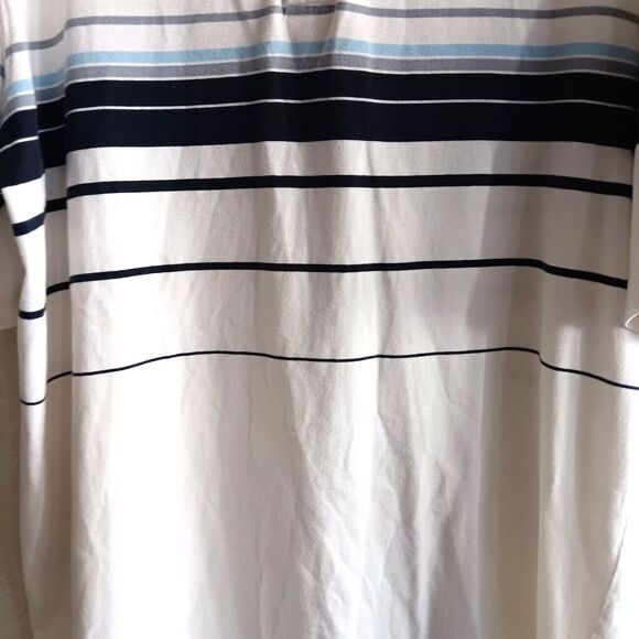 Anchor Blue Mens XL White blue  Stripe Short Sleeve Polo Shirt Y2k 90's preppy - Picture 5 of 9